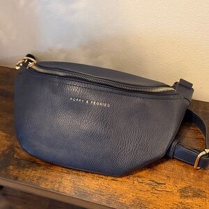 Poppy & Peonies Navy Crossbody Bag